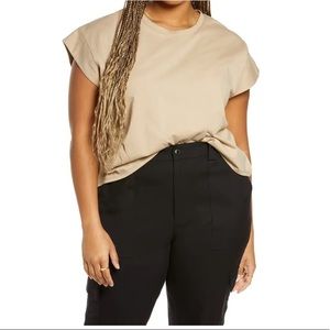 BP Cropped Extended Shoulder Black Brown Tan color Size 1X 2X 3x